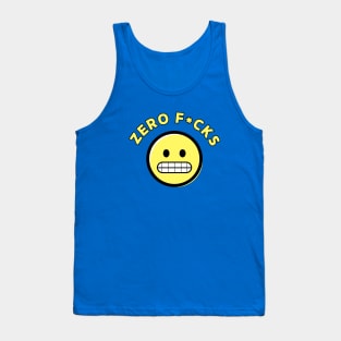 ZERO F*CKS - Yellow and black emoticon Tank Top